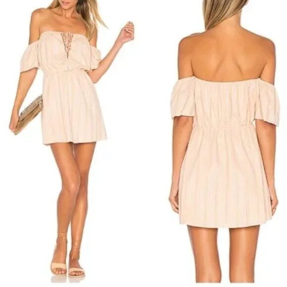 NWT ale by Alessandra Ambrosio Gabriella Off Shoulder Mini Dress in Pink Sz. XS - Picture 1 of 2